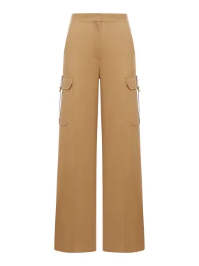 Wide trousers in stretch satin