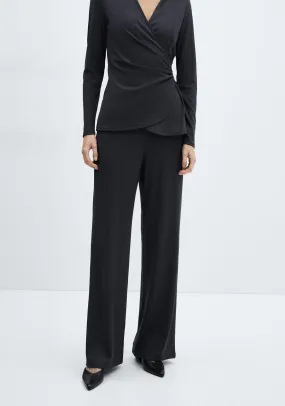 Wideleg trousers with elastic waist