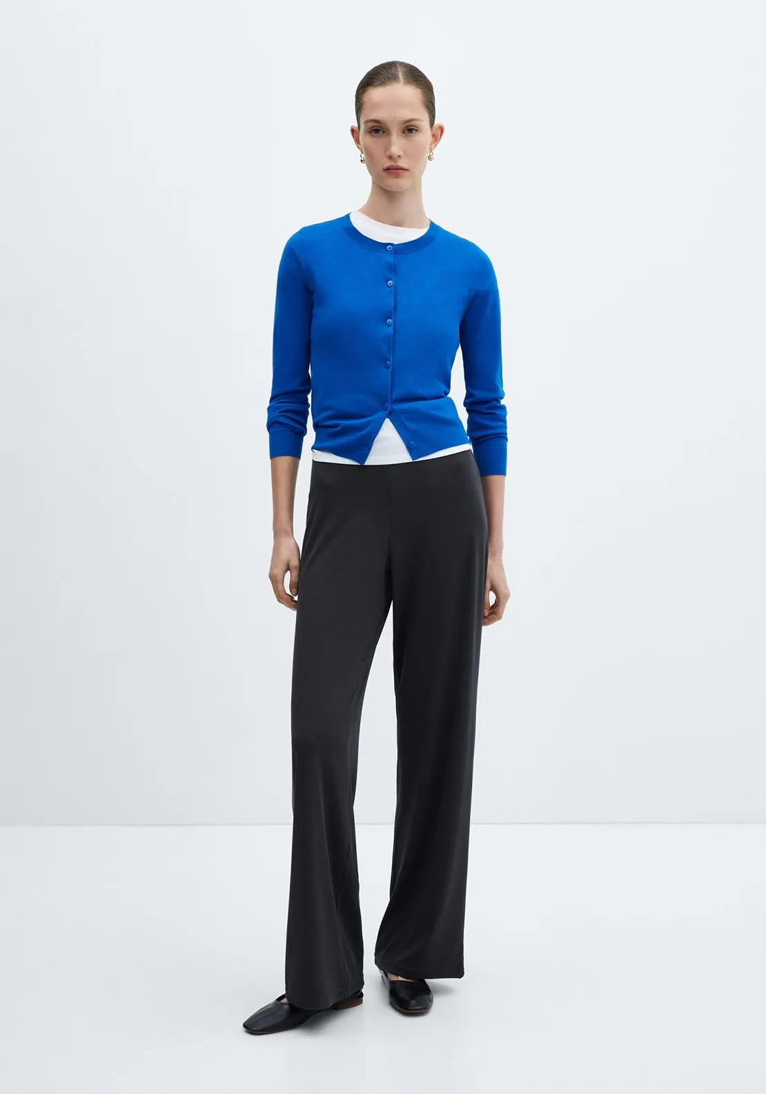 Wideleg trousers with elastic waist