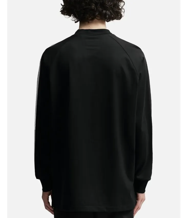 Y-3  |Crew Neck Stripes Long Sleeves Plain Cotton