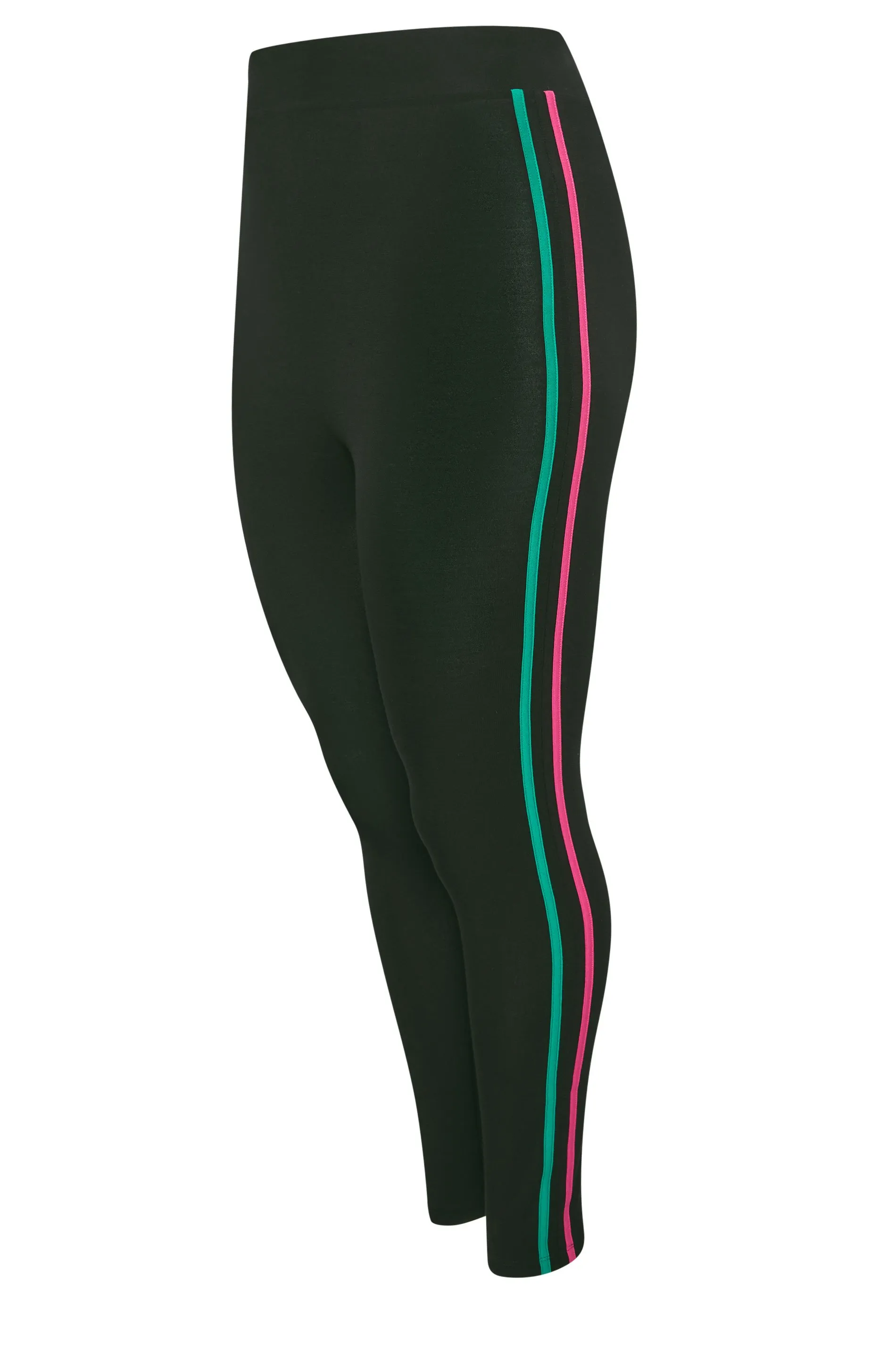 YOURS ACTIVE Curve Black Side Stripe Leggings